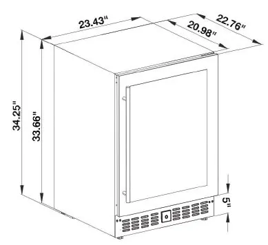 outdoor fridge dimensions